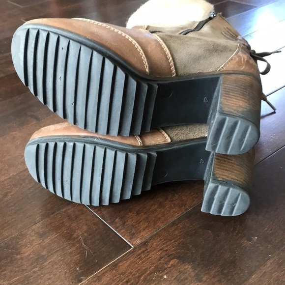 PAJAR Couture Collection Fur Trimmed Suede & Leather Heeled Boots Size 7.5 - Picture 9 of 13